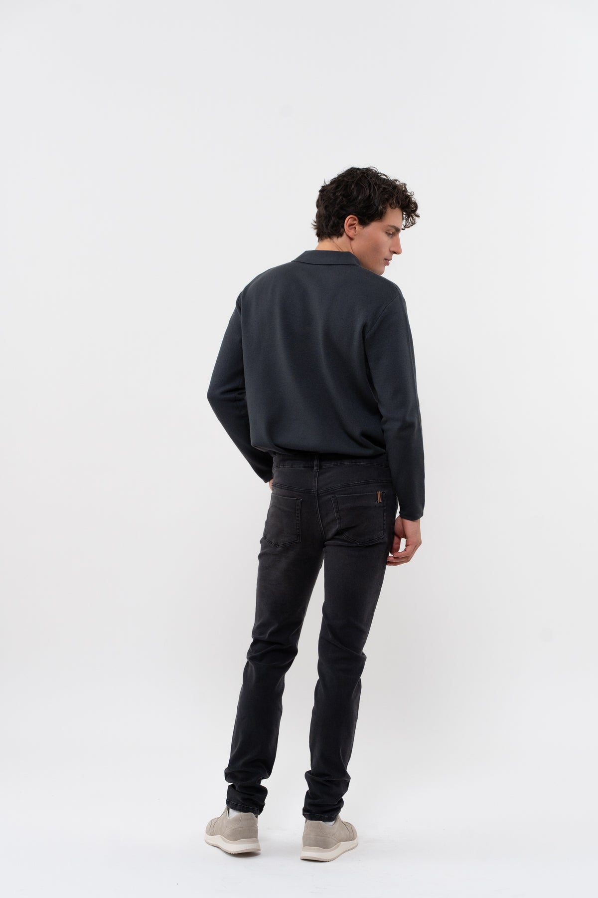 Nauwsluitende Rechte Broek Nobilis Stretchdenim - Grijs - Heren