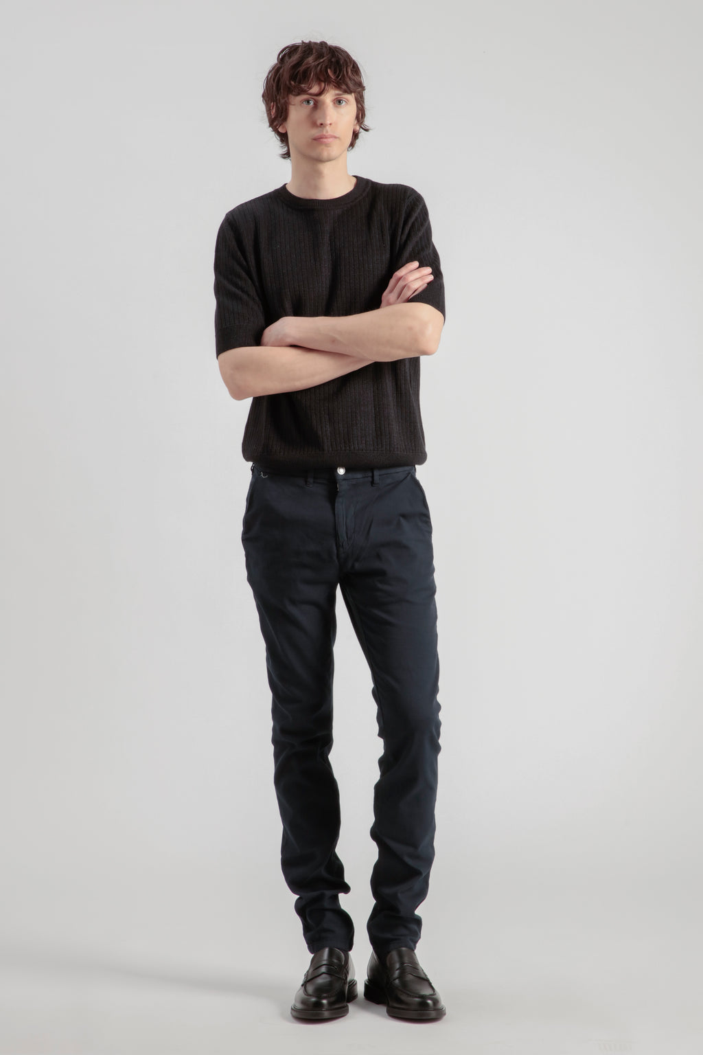 Schmal Geschnittene Chinohose - Marineblau - Herren