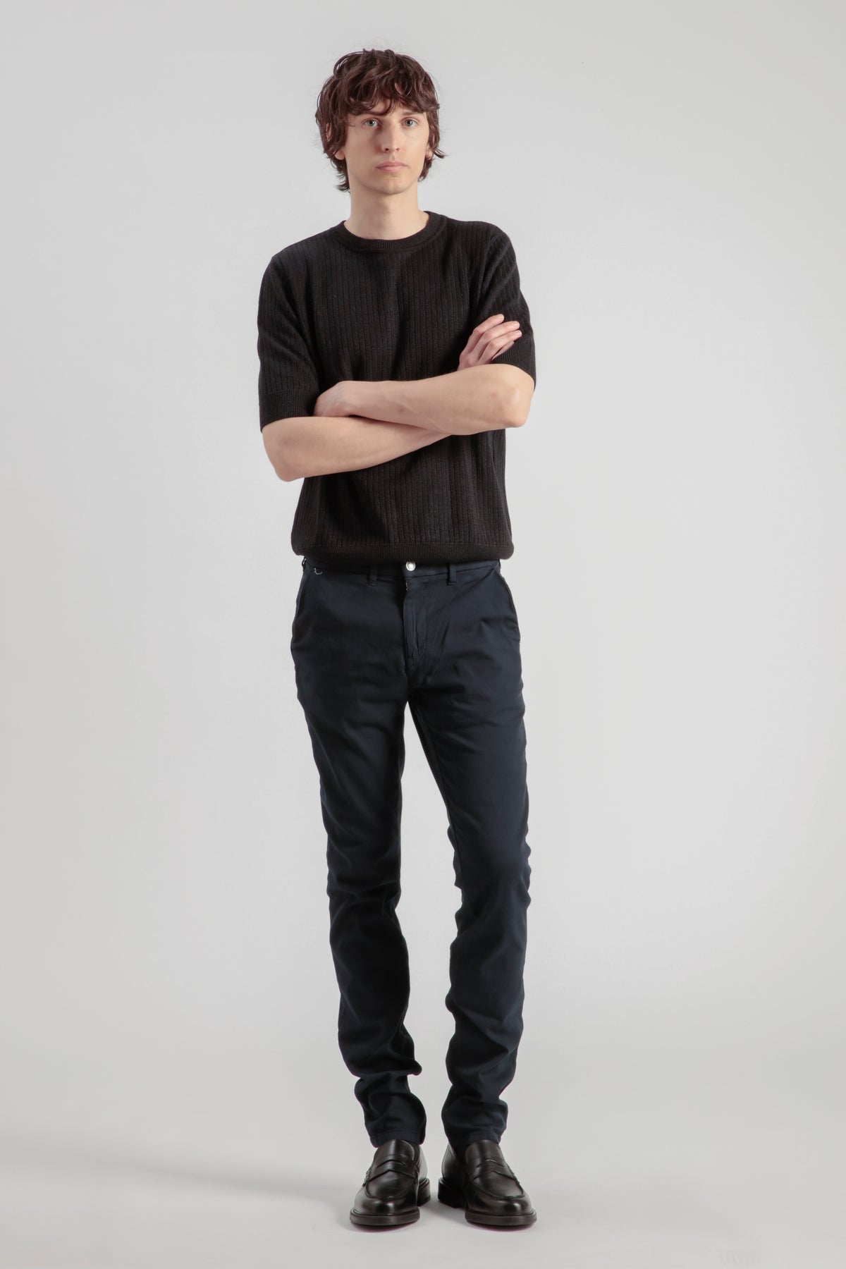 Schmal Geschnittene Chinohose - Marineblau - Herren