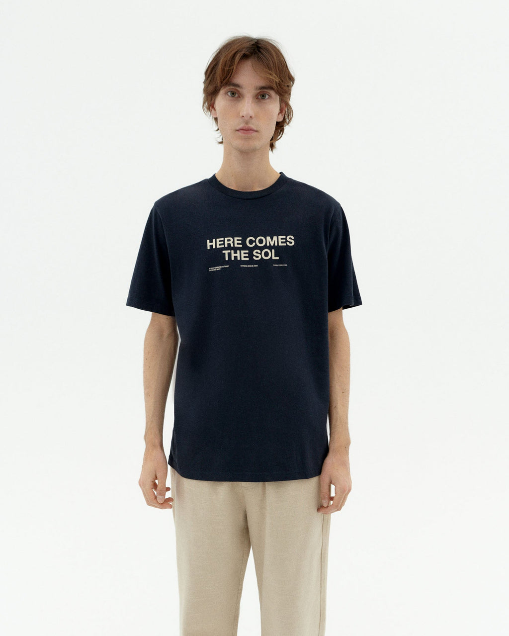 Marinblå klassisk sol T-shirt Zach hållbar-1