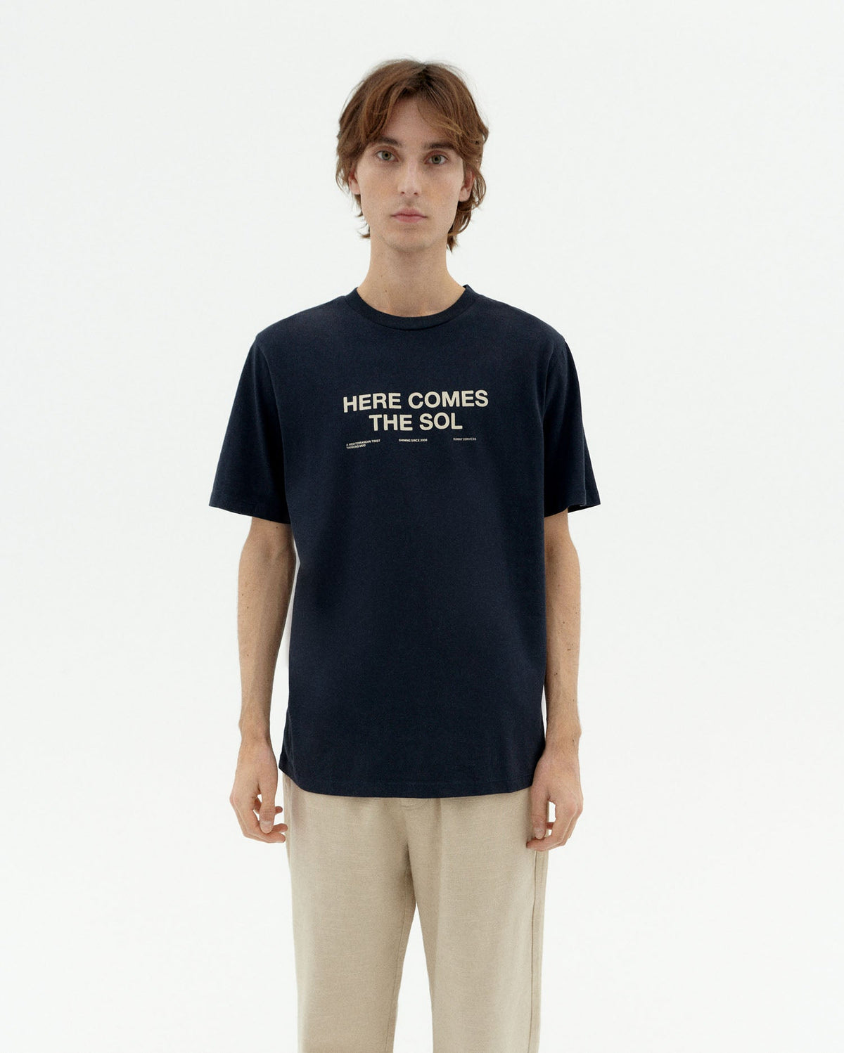 Marinblå klassisk sol T-shirt Zach hållbar-1