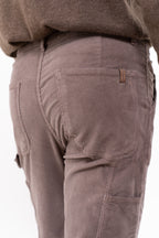 Pantaloni da carpentiere dritti in velluto a coste larghe - Tortora - Uomo