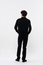 Pantaloni dritti aderenti Nobilis in velluto liscio - Nero - Uomo
