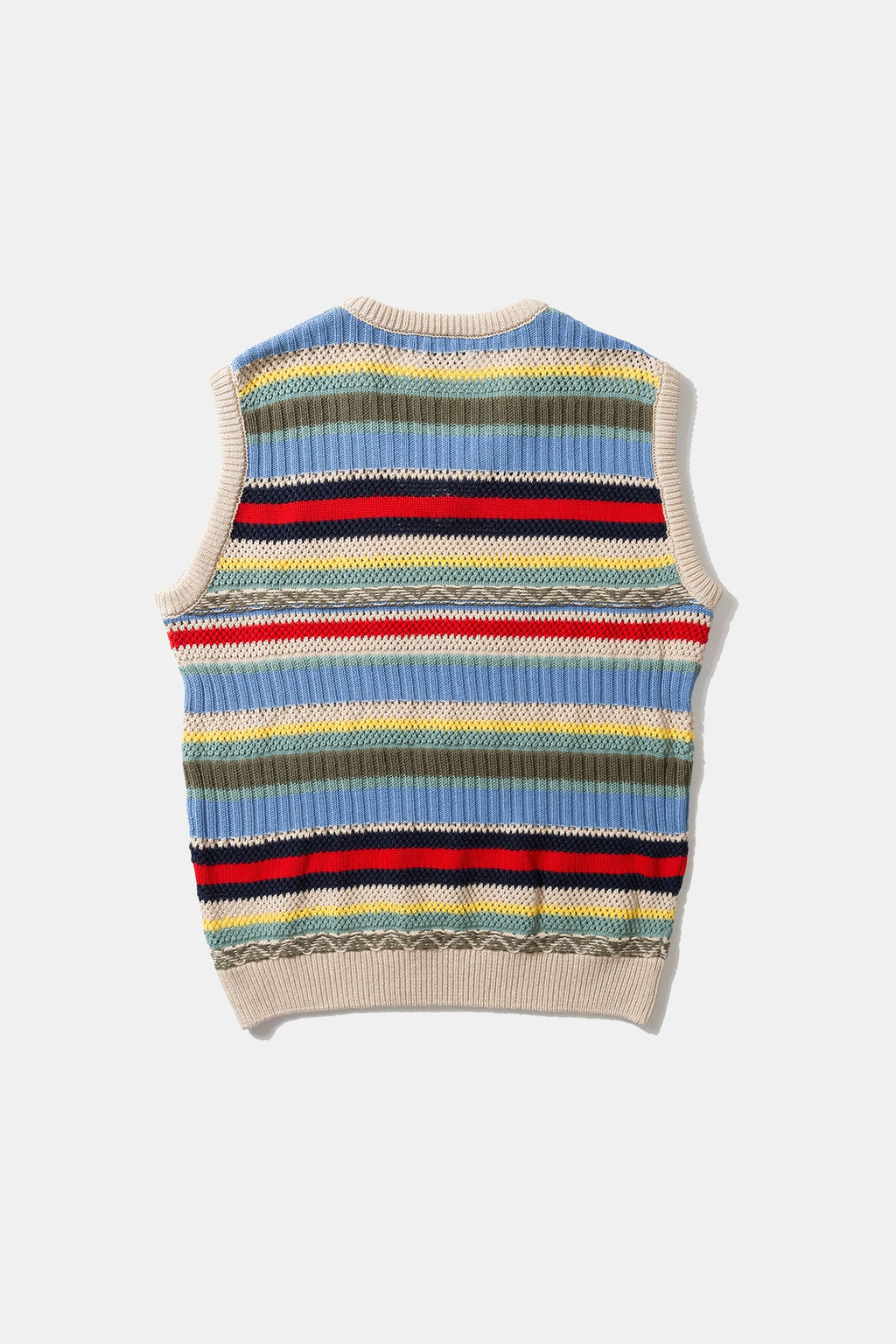 Ärmellose Strickweste Multi Stripes Off White