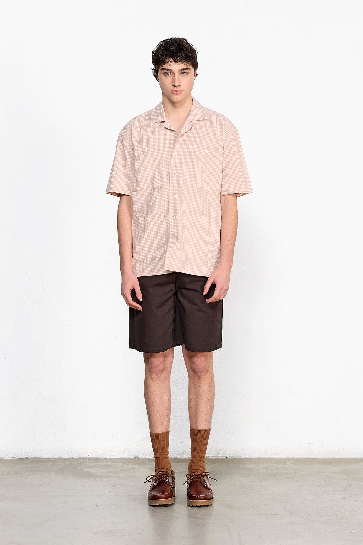 Overhemd met korte mouwen Multi Pocket Pink
