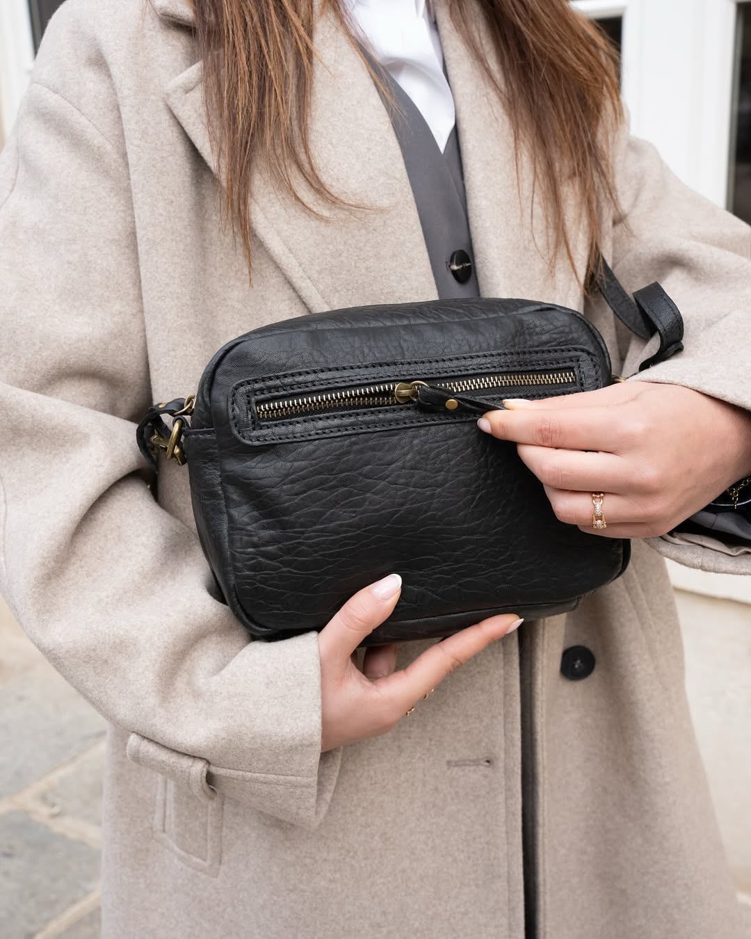 Maelys Shoulder Bag - Black Lambskin
