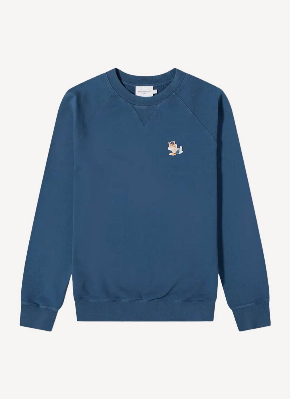 Maison Kitsune - Dressed Fox Patch Classic Sweatshirt - Blue Denim - Men's