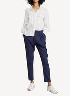 Maison Kitsune - Linen Jena Casual Pant - Navy - Femme