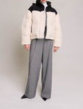 Maje - Down Jacket - Ecru And Black