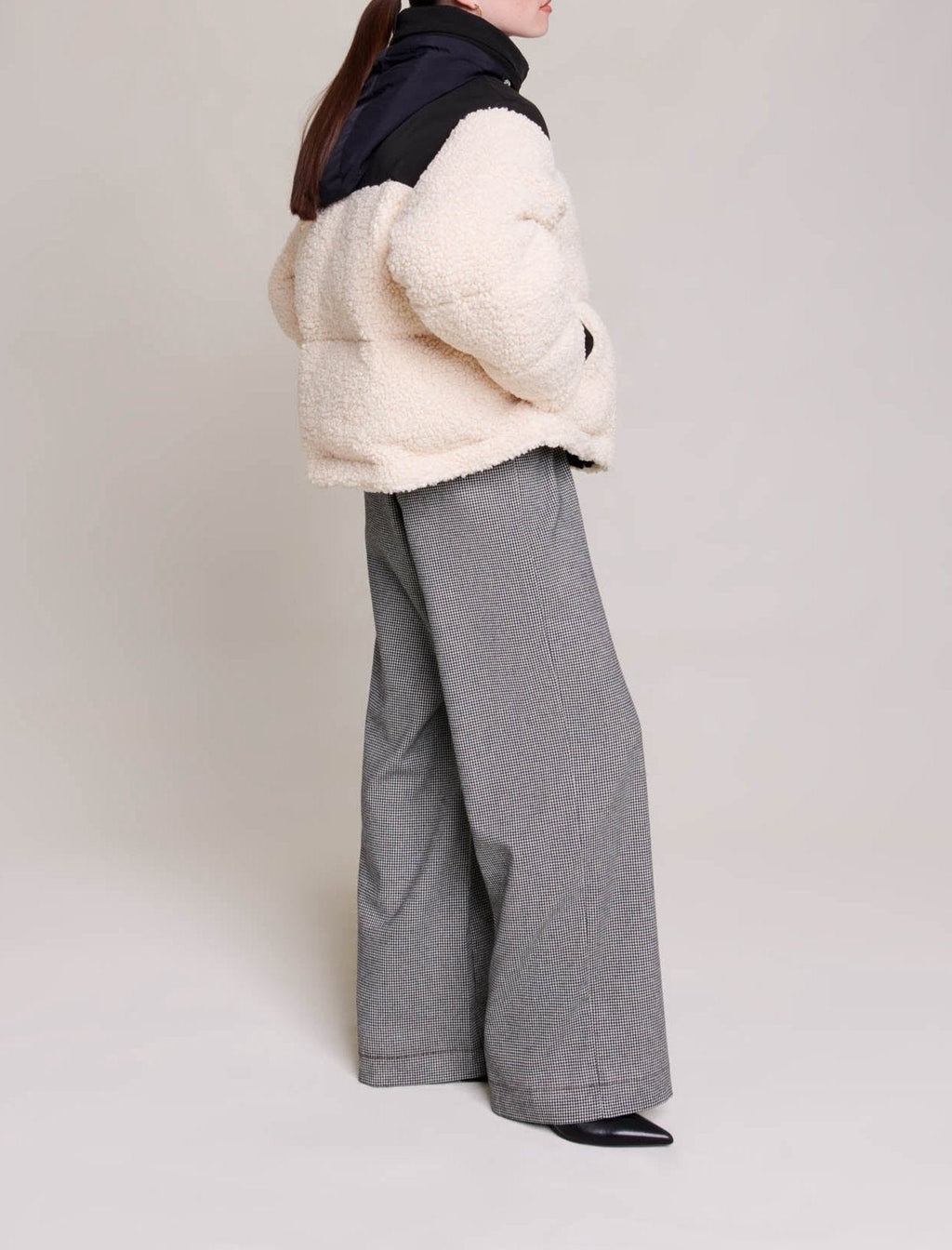 Maje - Down Jacket - Ecru And Black