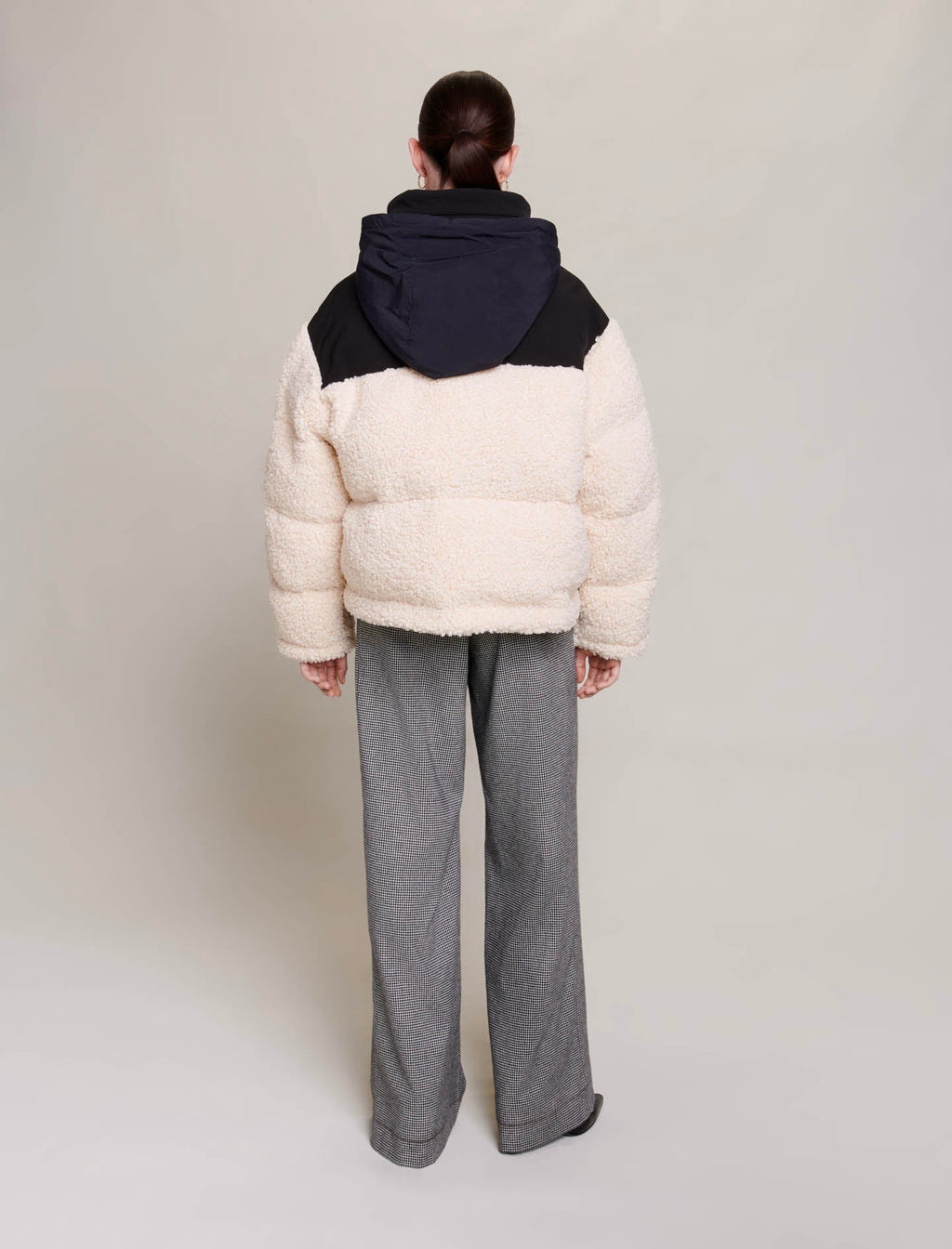Maje - Down Jacket - Ecru And Black