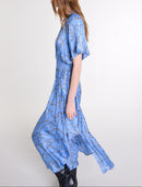 Vestido Racheliani - Estampado de cadena azul