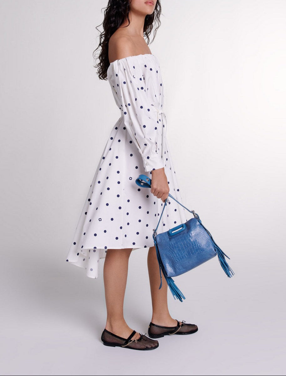 Dress Ranina - Navy and White Polka Dot