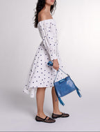 Dress Ranina - Navy and White Polka Dot