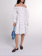 Dress Ranina - Navy and White Polka Dot