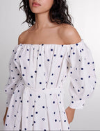 Dress Ranina - Navy and White Polka Dot