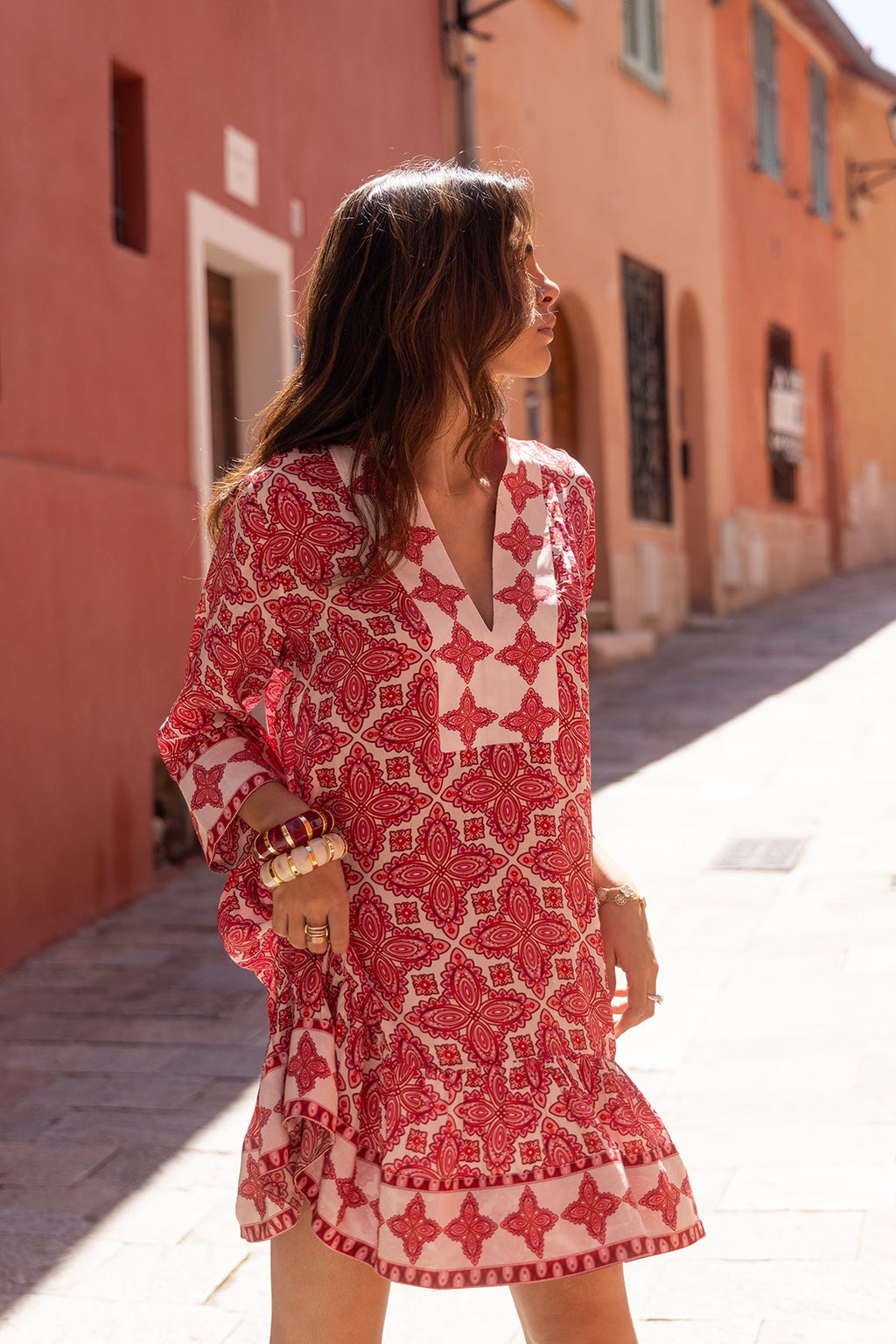 Bianca Dress - Red Lotus