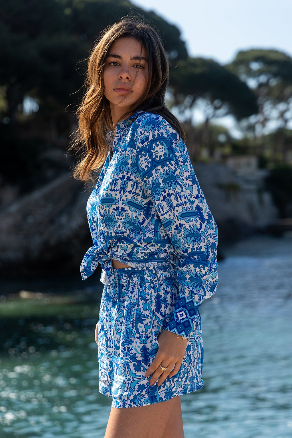 Skjorta Amber - Bleu Aztec