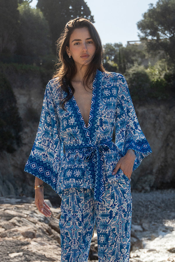 Kimono Dalia - Azul Azteca