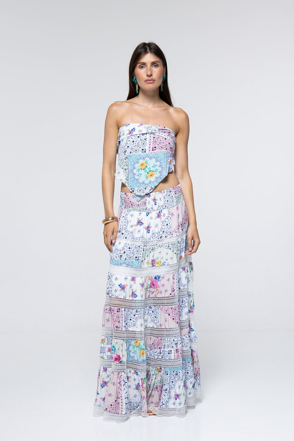 Jupe Thea - Paisley Floral Patch