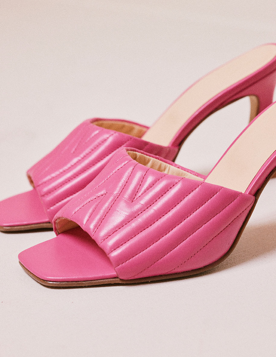 Mule en cuir fuchsia Martha - M.Moustache