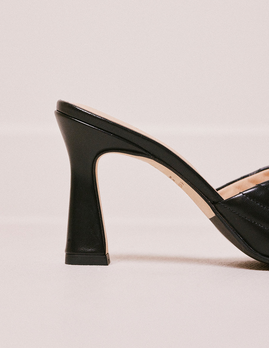 Mule en cuir noir Martha - M.Moustache