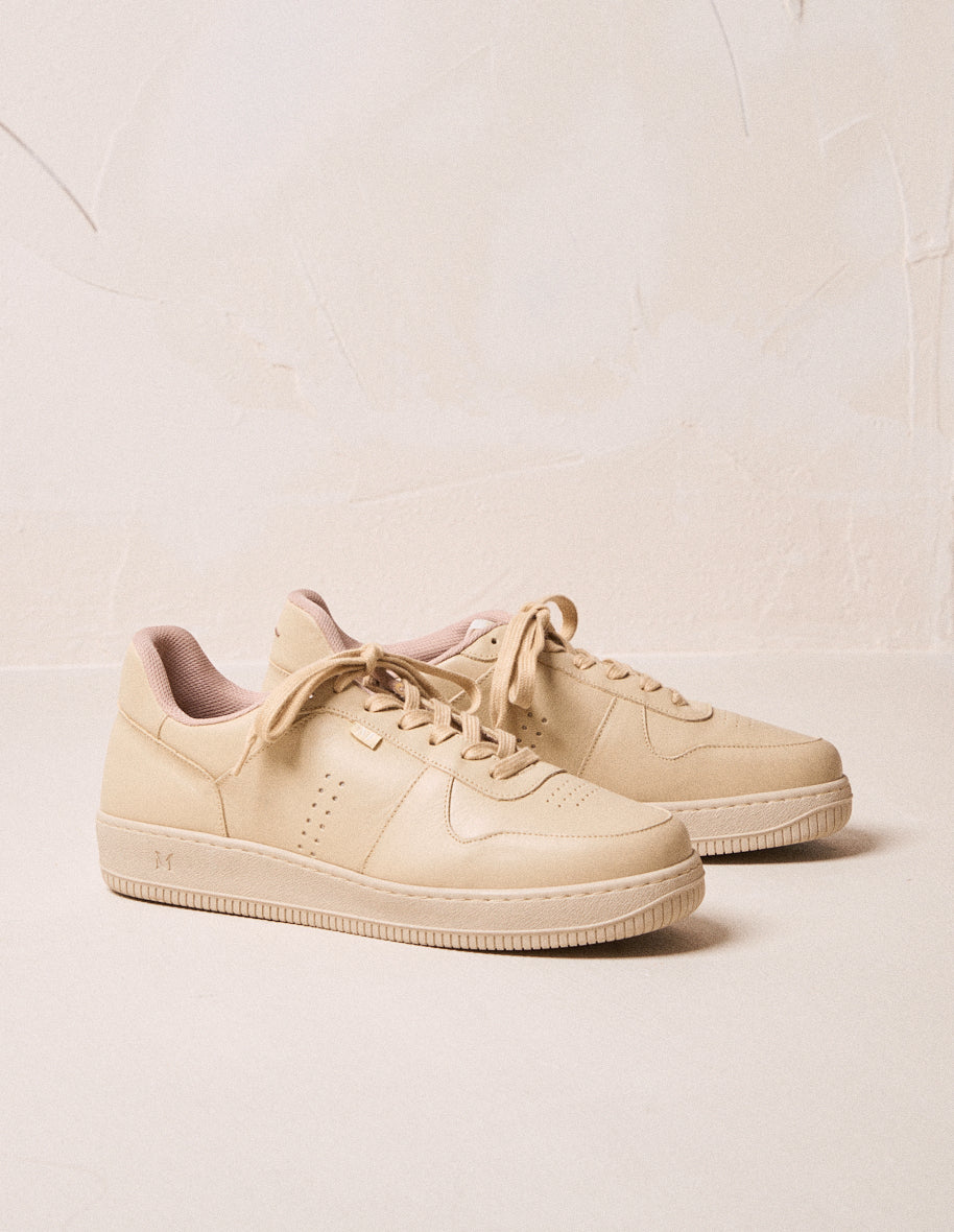 Maxence H Low Sneakers - Cream Leather