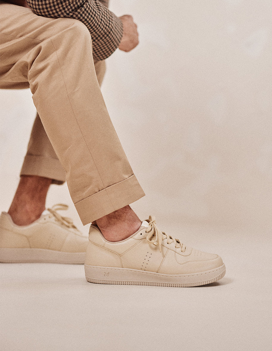 Maxence H Low Sneakers - Cream Leather