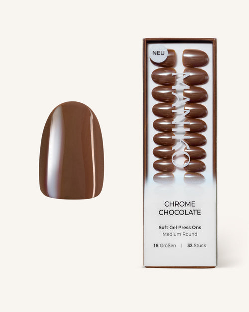Chocolate cromado (mediano, redondo) - Press Ons