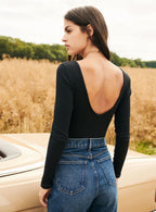 Body Melly Jersey Cotele - Negro