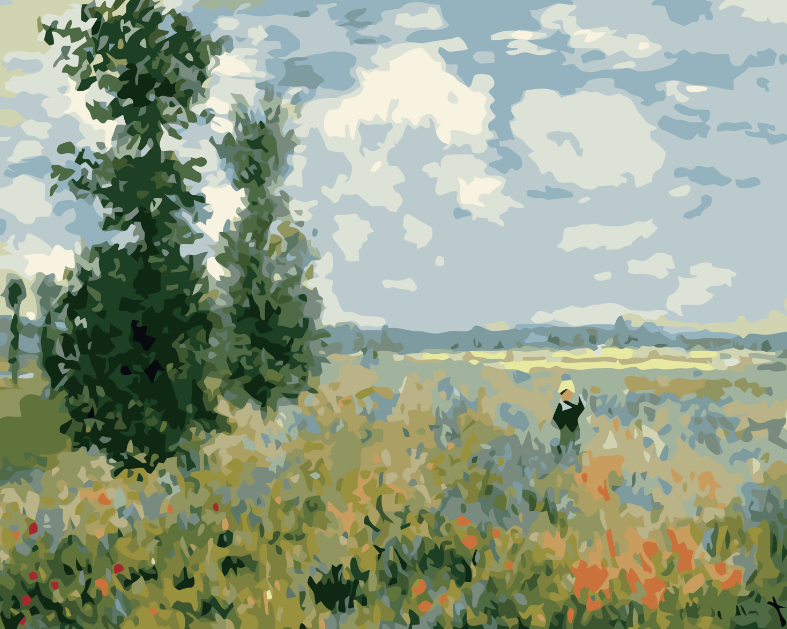 Pintura por números - Monet Campo de amapolas