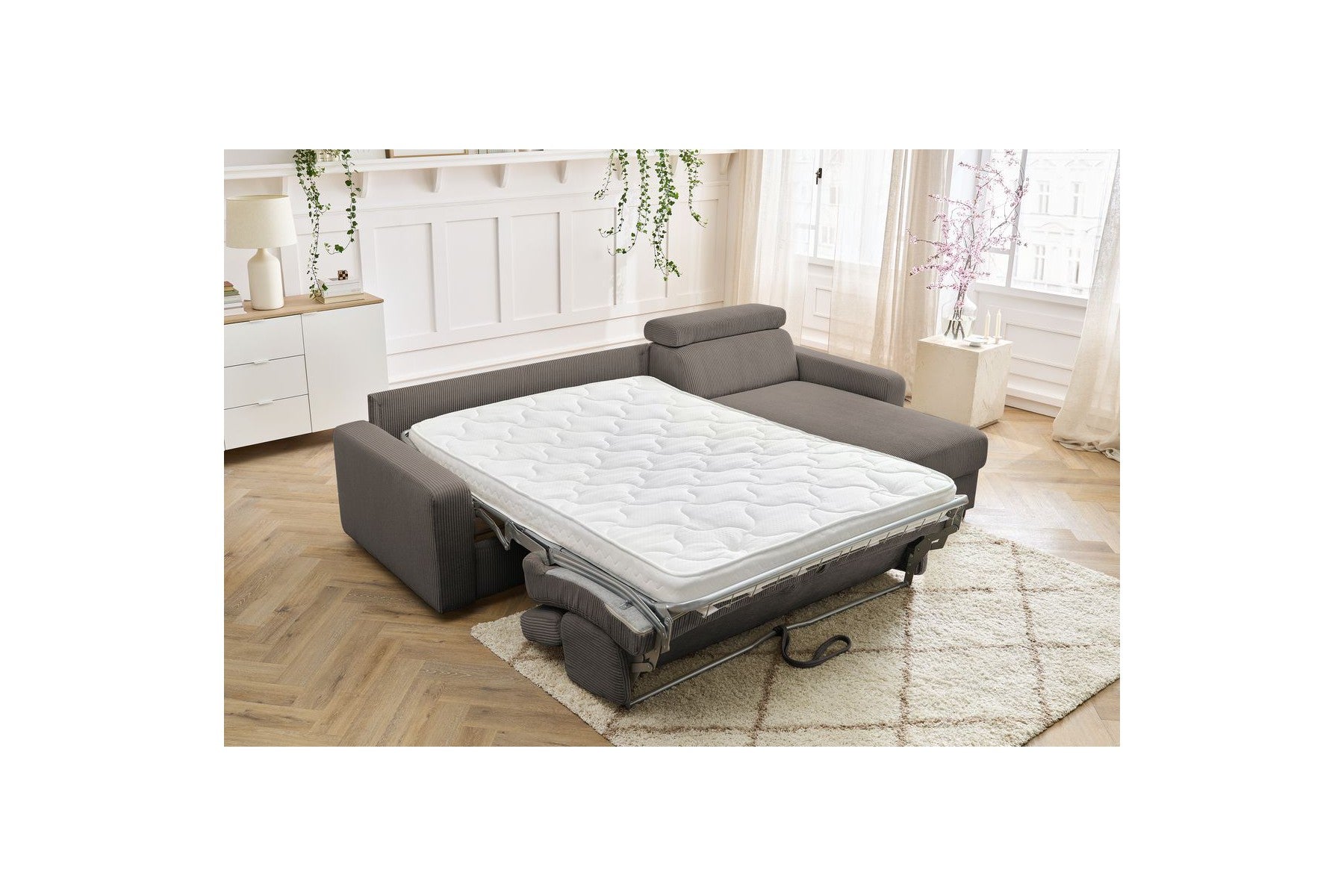 Canapé D'Angle Réversible Convertible Coffre - 140x190 - Monaco - Velours Côtelé