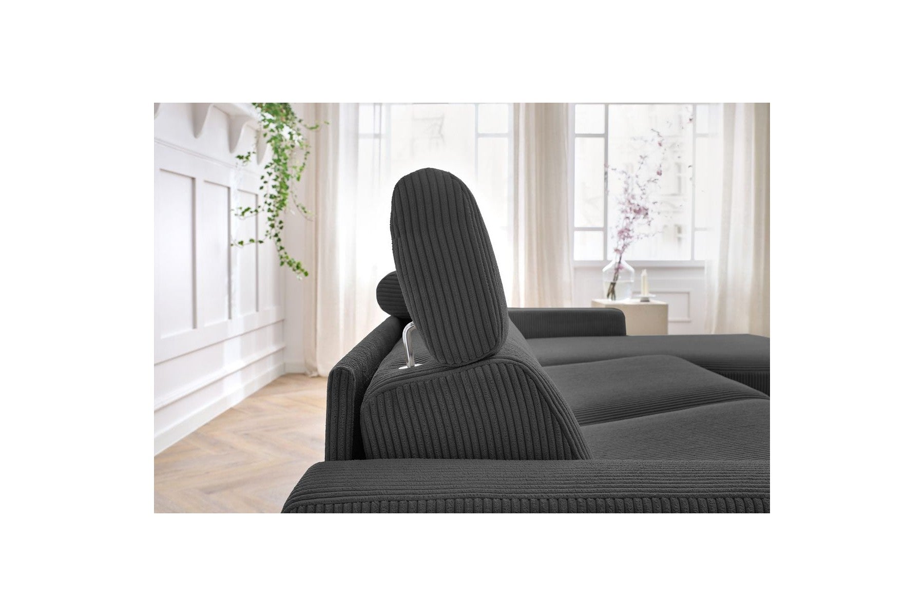 Canapé D'Angle Réversible Convertible Coffre - 140x190 - Monaco - Velours Côtelé