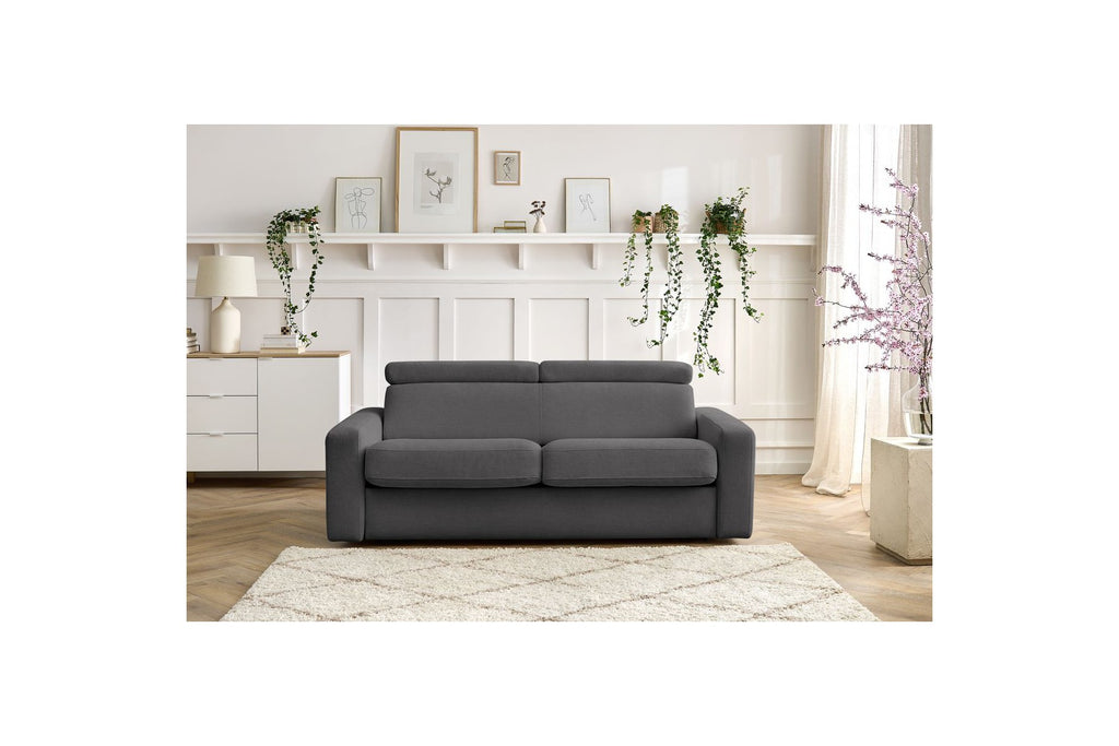 Monaco - Canapé Droit Convertible - 140X190 - Ouverture Express - Tissu Lisse