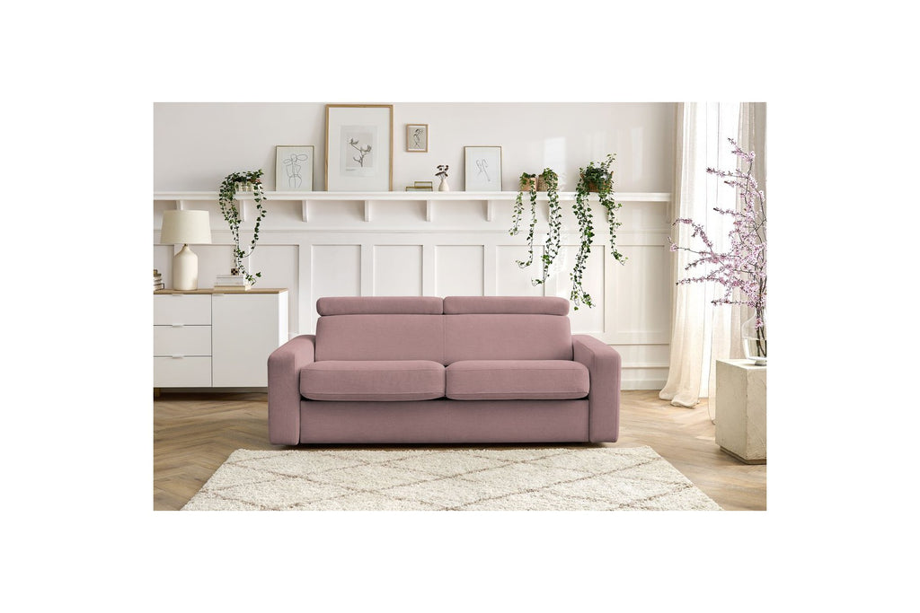 Monaco - Canapé Droit Convertible - 140X190 - Ouverture Express - Tissu Lisse
