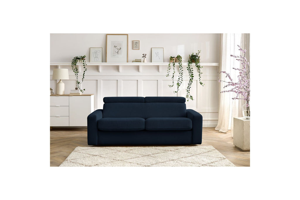 Monaco - Canapé Droit Convertible - 140X190 - Ouverture Express - Tissu Lisse