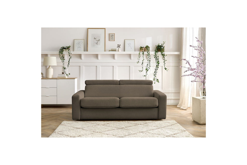 Monaco - Canapé Droit Convertible - 140X190 - Ouverture Express - Tissu Lisse