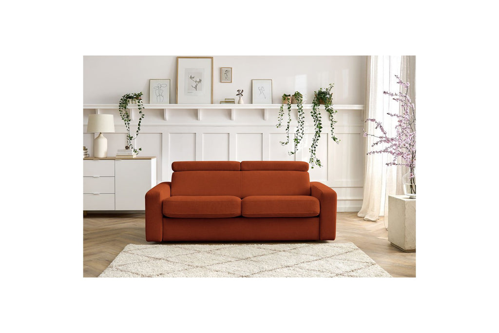 Monaco - Canapé Droit Convertible - 140X190 - Ouverture Express - Tissu Lisse