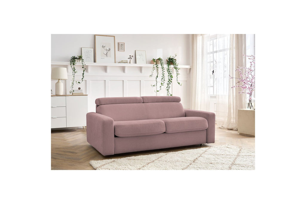 Monaco - Canapé Droit Convertible - 140X190 - Ouverture Express - Tissu Lisse