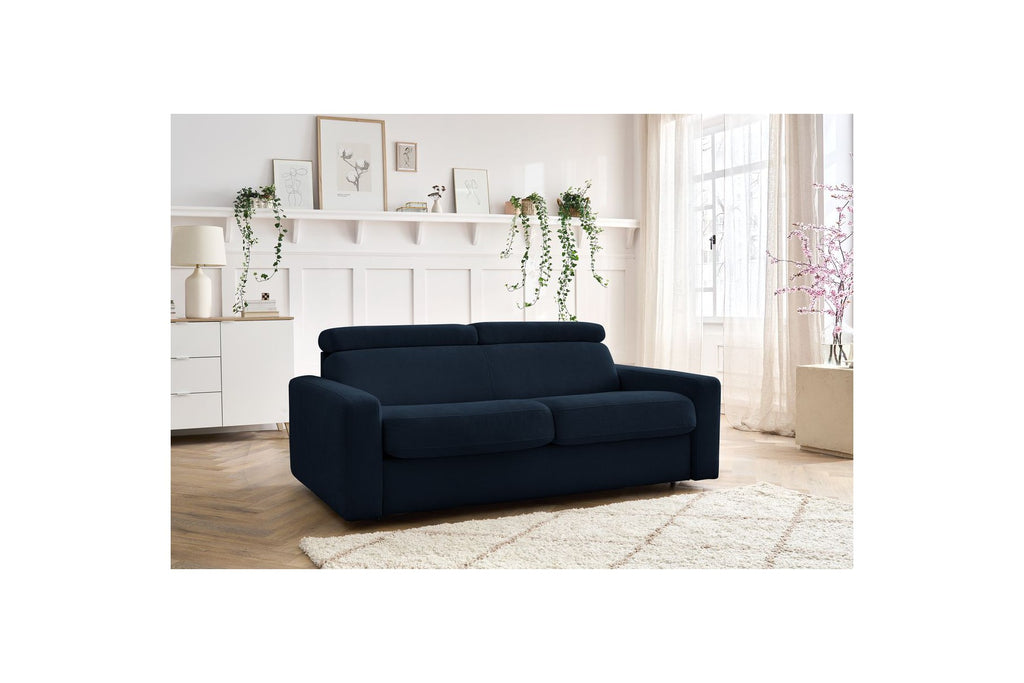 Monaco - Canapé Droit Convertible - 140X190 - Ouverture Express - Tissu Lisse