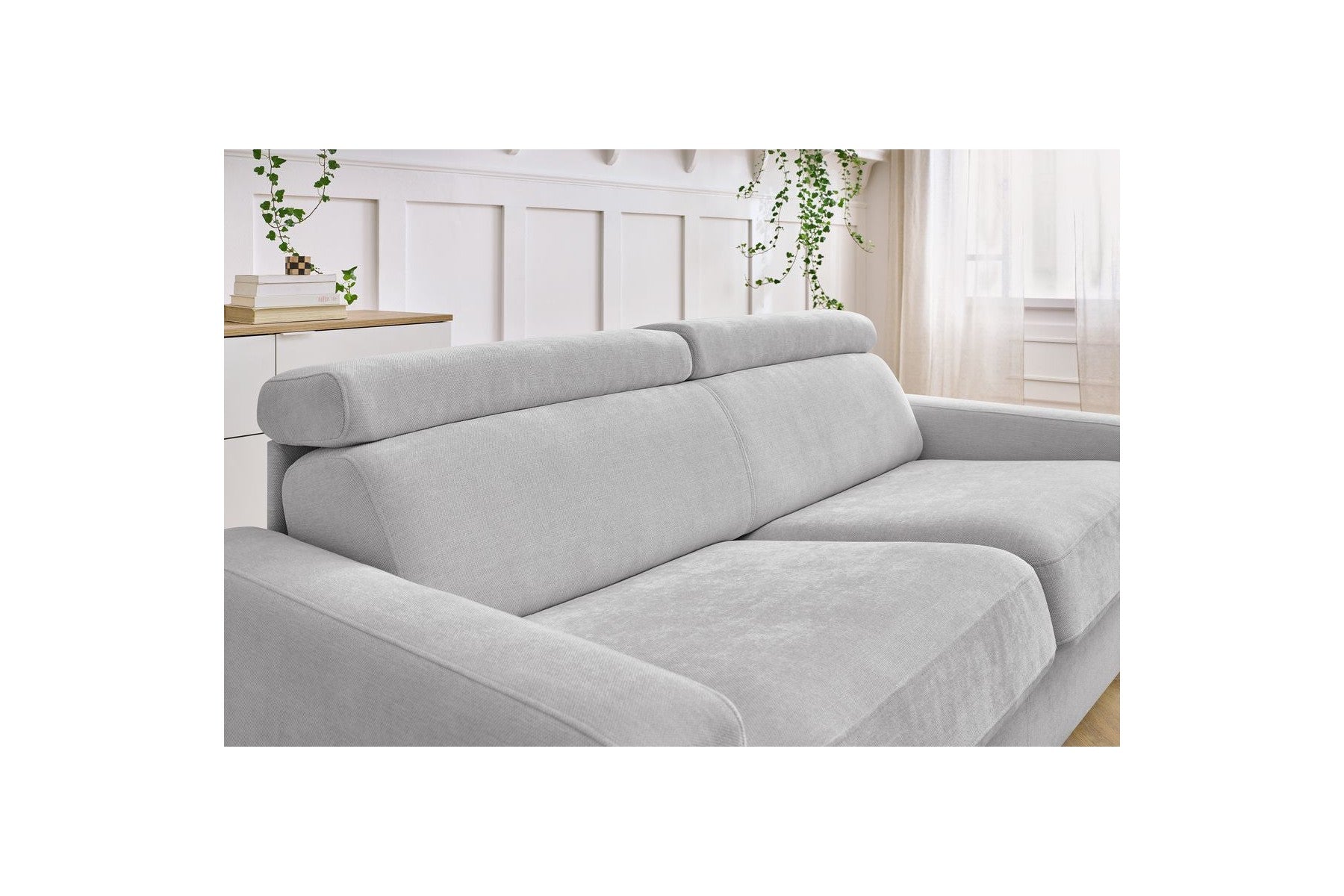 Monaco - Canapé Droit Convertible - 140X190 - Ouverture Express - Tissu Lisse