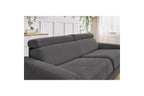 Monaco - Canapé Droit Convertible - 140X190 - Ouverture Express - Tissu Lisse