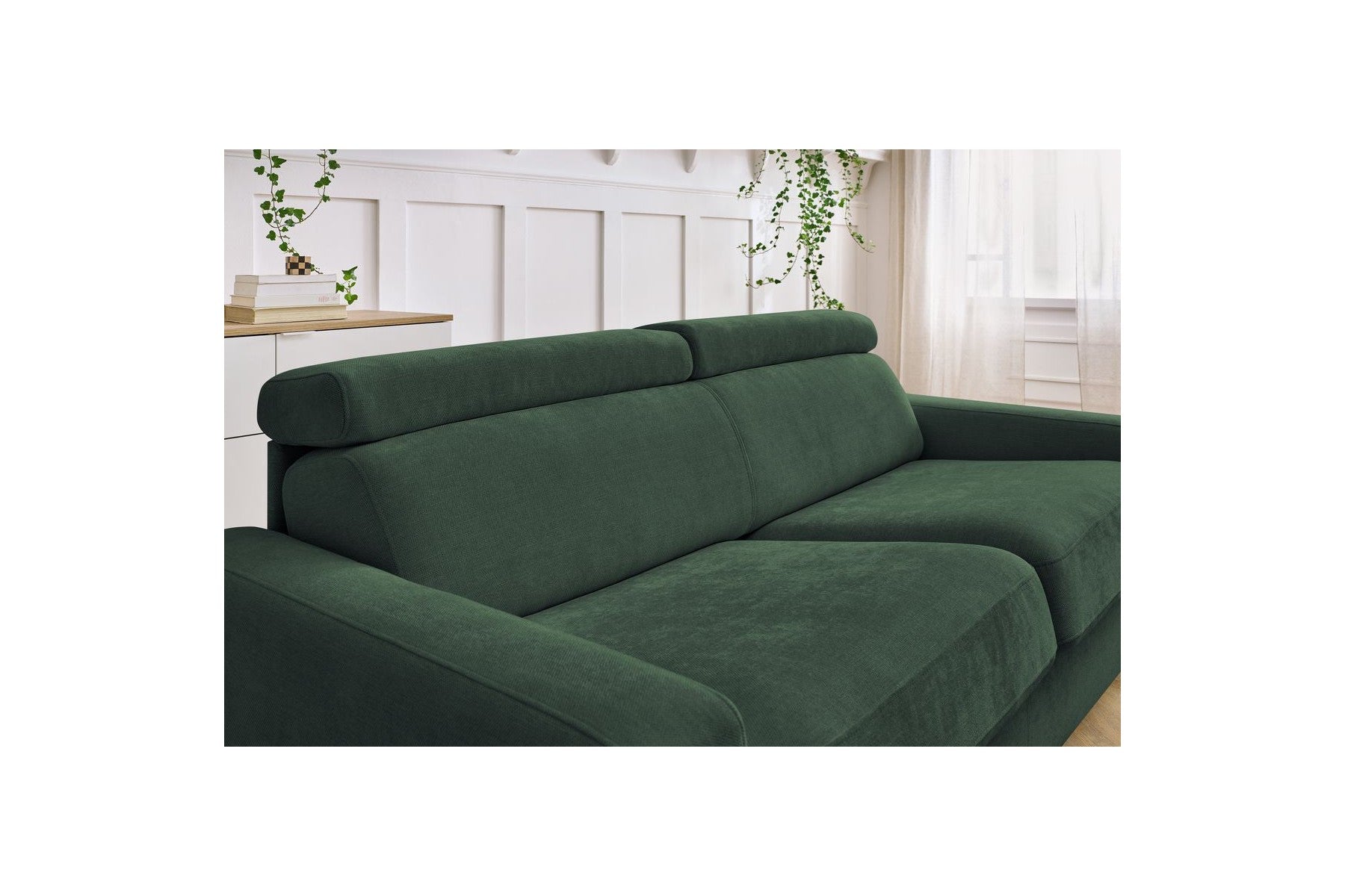 Monaco - Canapé Droit Convertible - 140X190 - Ouverture Express - Tissu Lisse