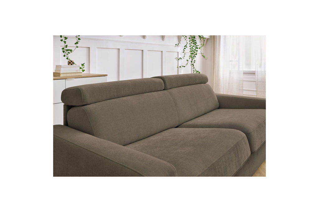 Monaco - Canapé Droit Convertible - 140X190 - Ouverture Express - Tissu Lisse
