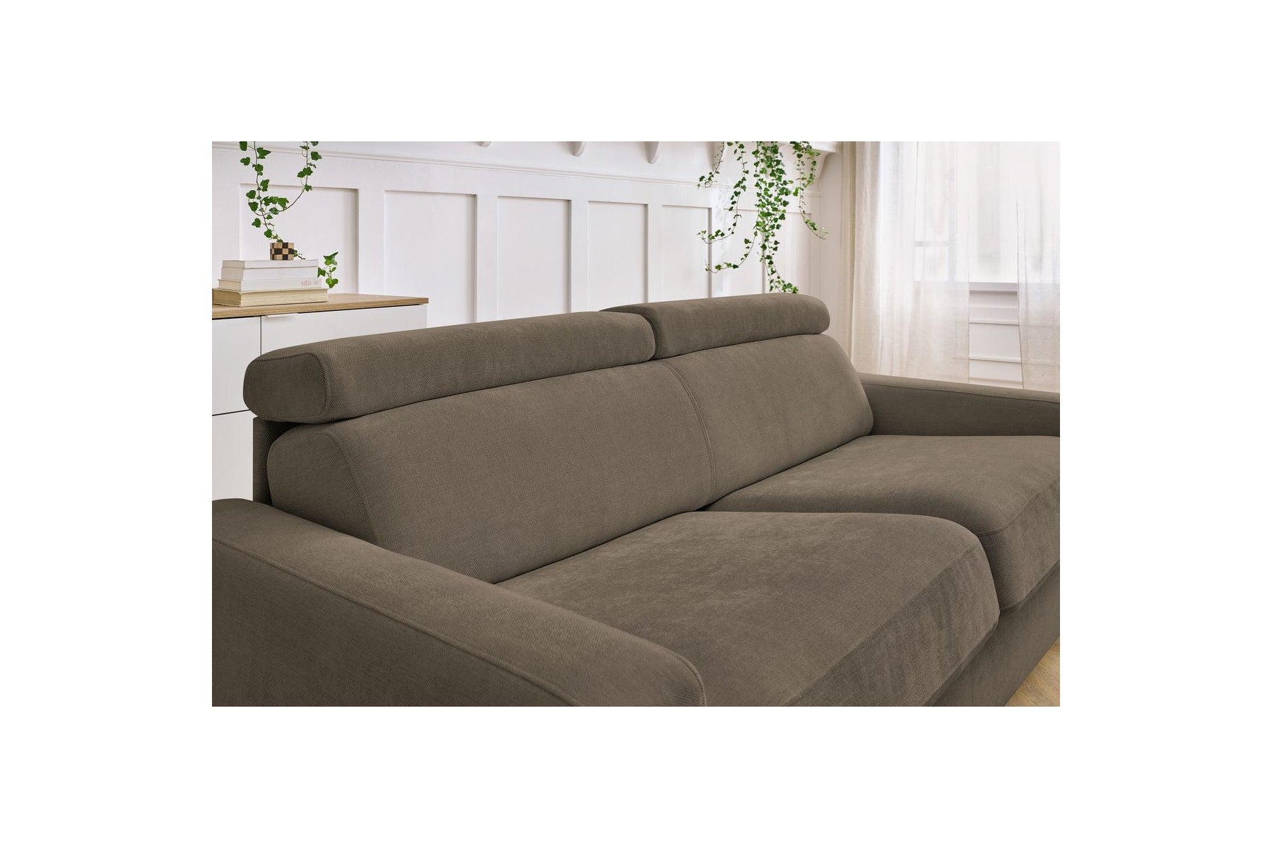 Monaco - Canapé Droit Convertible - 140X190 - Ouverture Express - Tissu Lisse
