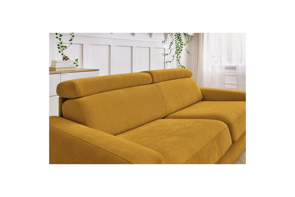 Monaco - Canapé Droit Convertible - 140X190 - Ouverture Express - Tissu Lisse