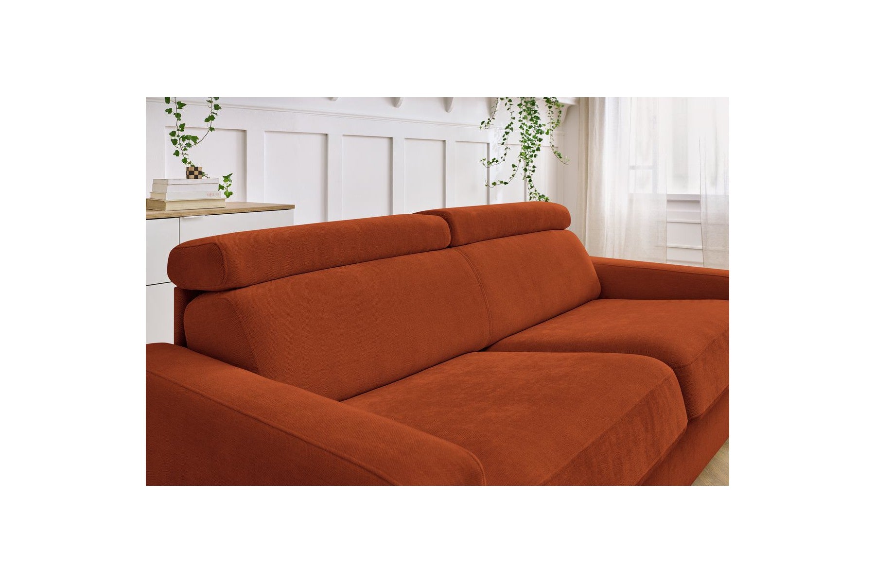 Monaco - Canapé Droit Convertible - 140X190 - Ouverture Express - Tissu Lisse
