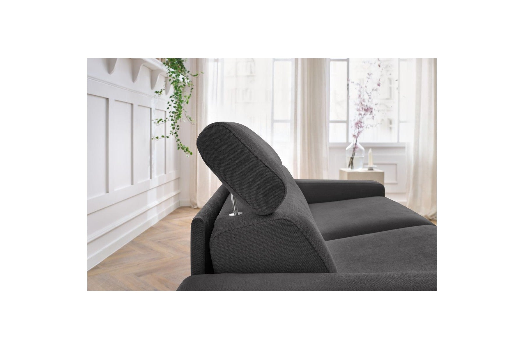 Monaco - Canapé Droit Convertible - 140X190 - Ouverture Express - Tissu Lisse