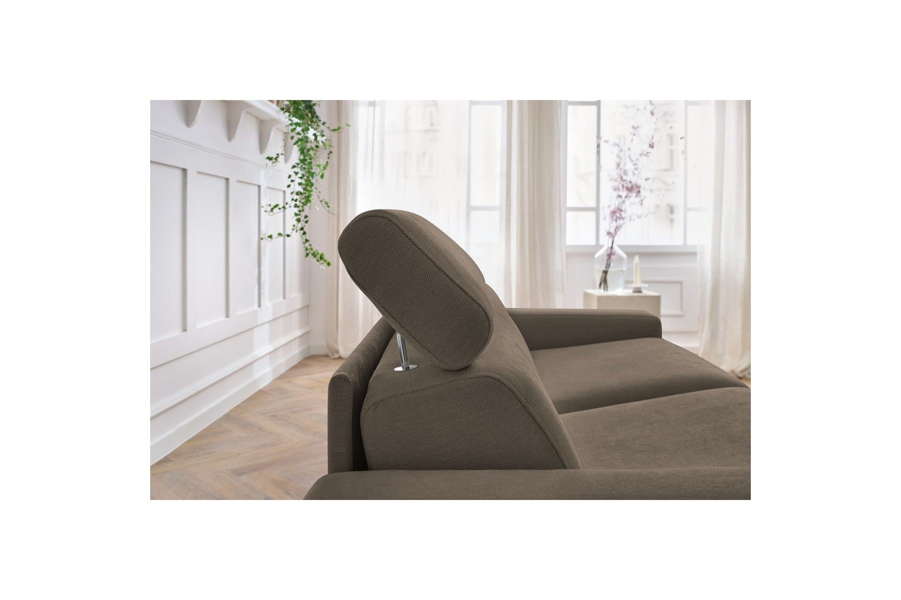 Monaco - Canapé Droit Convertible - 140X190 - Ouverture Express - Tissu Lisse