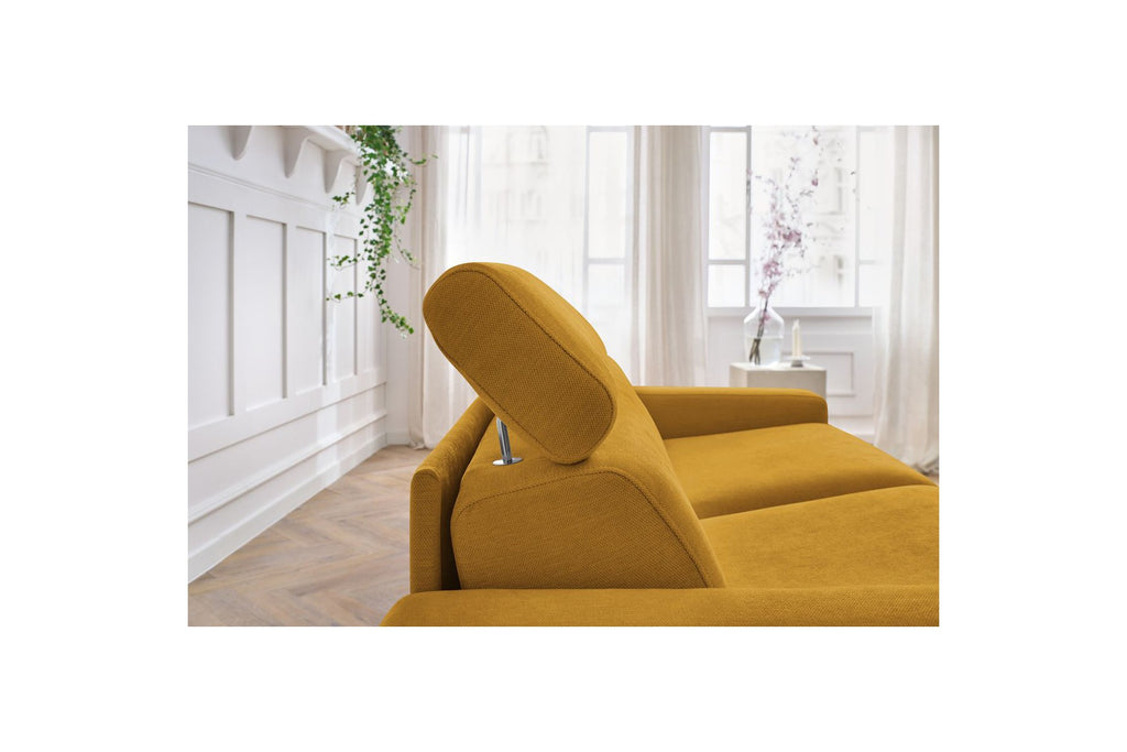 Monaco - Canapé Droit Convertible - 140X190 - Ouverture Express - Tissu Lisse